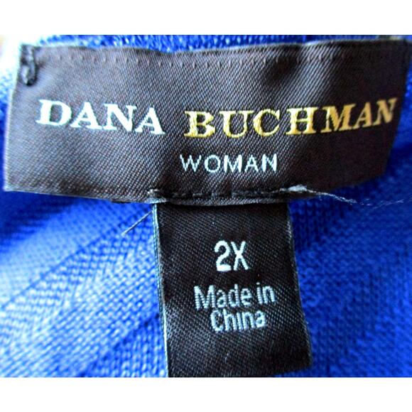 Dana Buchman Plus Women's 3/4 Sleeve Blue Knit Lightweight Sweater NWT Size 2X - Picture 8 of 11